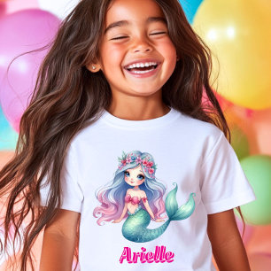 Custom Mermaid pink name  T-Shirt