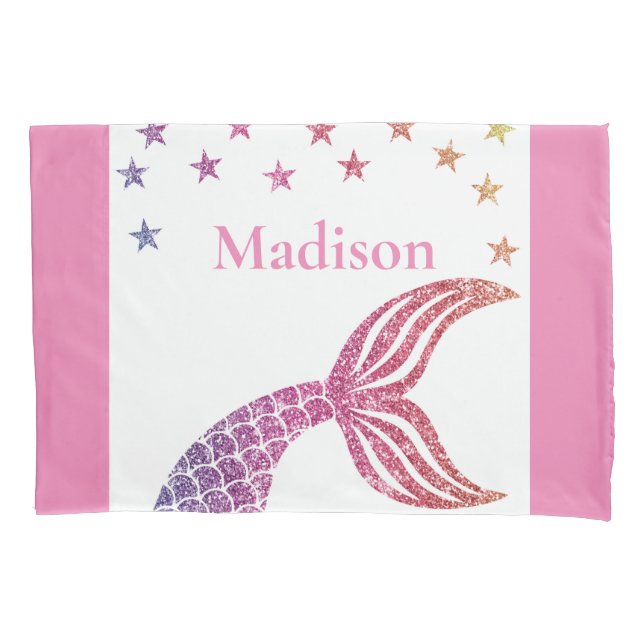 Custom Mermaid Single Pillowcase, Standard Size Pillowcase (Front)