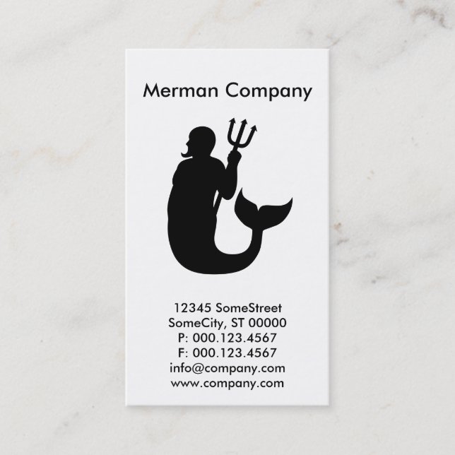 custom merman company business card (Front)