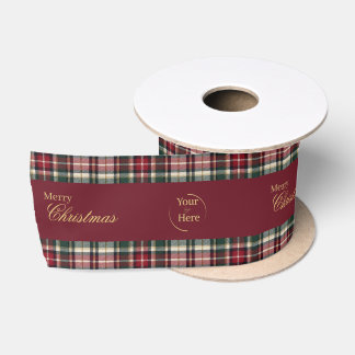 Custom Merry Christmas And Business Logo Satin Ribbon