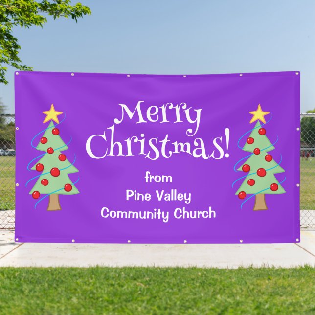 Custom Merry Christmas Church Banner (Outside)