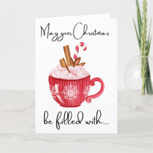 Custom Merry Christmas Coffee Quotes For Friends Holiday Card