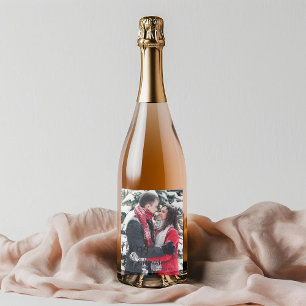 custom merry christmas , custom photo wine label 