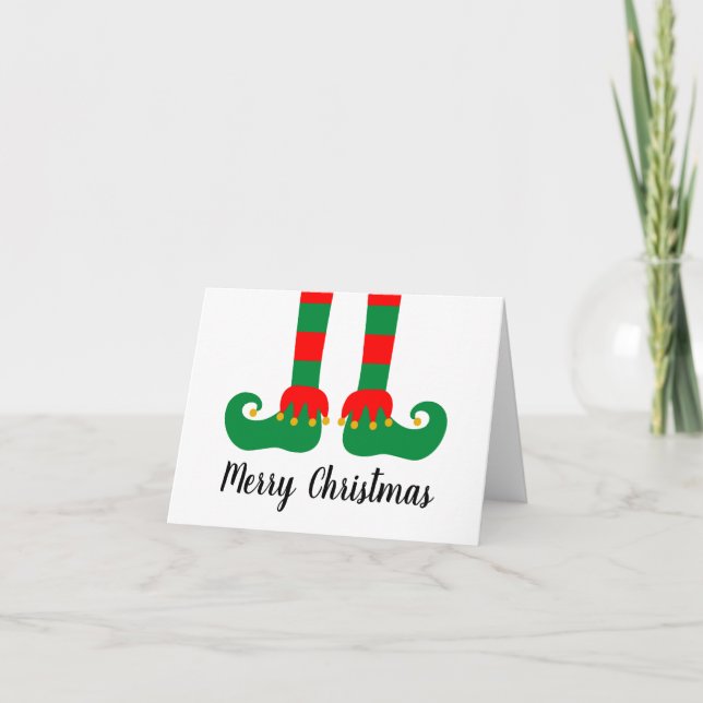 Custom Merry Christmas elf note cards (Front)