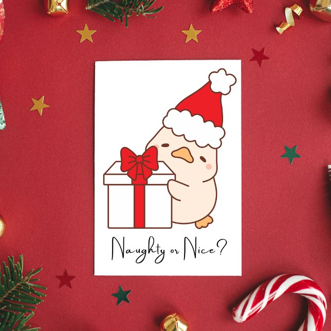 Custom Merry Christmas Funny Quotes For Friends  Holiday Card (Naughty or nice? Holiday card)