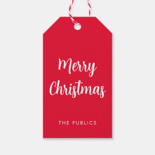 Custom Merry Christmas Handwritten Script Template Gift Tags