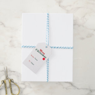 Custom Merry Christmas Hanging Ornament Red, Green Gift Tags