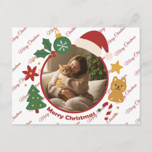Custom Merry Christmas Holiday Photo Postcard 