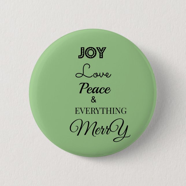 Custom Merry Christmas Holiday Pinback Buttons (Front)