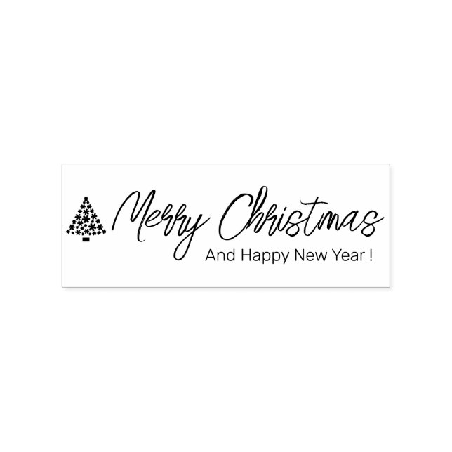 Custom Merry Christmas Minimalist Rubber Stamp (Imprint)