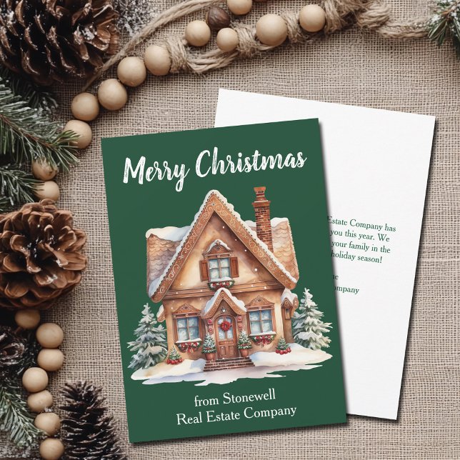 Custom Merry Christmas Real Estate Business Holiday Card (Creator Uploaded)
