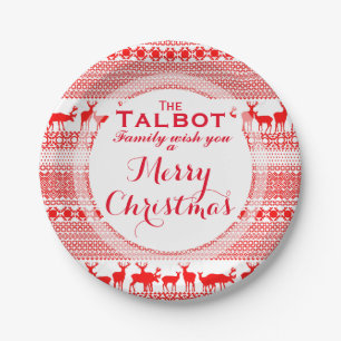 Custom MERRY CHRISTMAS SEASON'S GREETING Paper Pla Plate