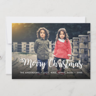Custom Merry Christmas Typography Script Holiday Card