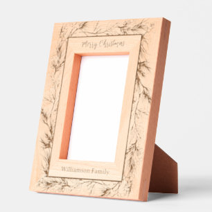 Custom Merry Christmas Winter Botanical Etched Frames