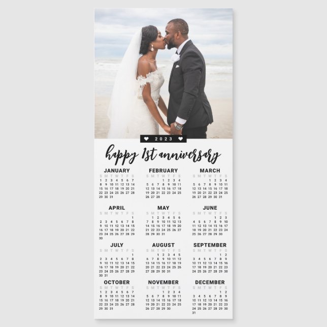 Custom Message 2023 Photo Calendar Elegant Hearts (Front)