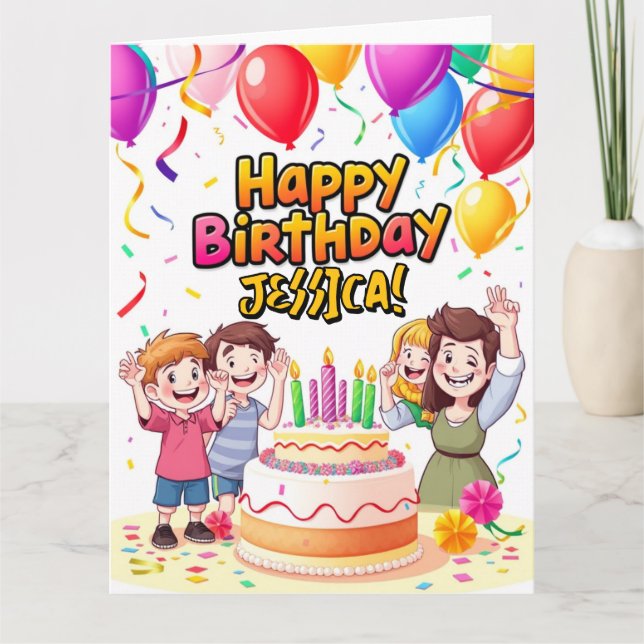 Custom Message Card – Personalised Happy Birthday (Front)
