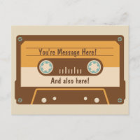 Custom Message Cassette Tape Postcards