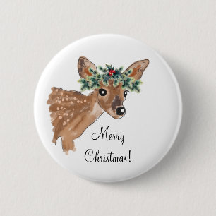 Custom Message Christmas Deer Buttons