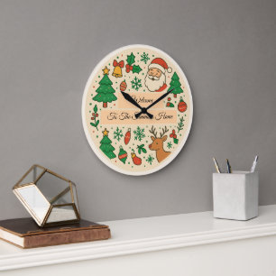 Custom Message Christmas Large Clock
