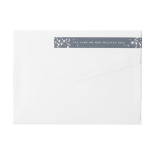 Custom Message Christmas Sparkling Lights Address Wrap Around Label