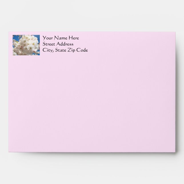 Custom Message Colour Pink Envelops Greeting Cards Envelopes (Front)