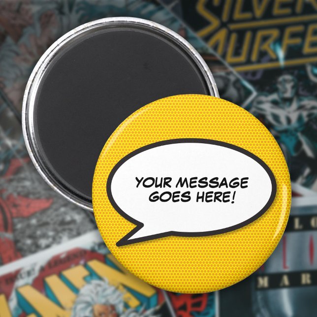 Custom Message Comic Book Speech Bubble Magnet (Custom Message Comic Book Speech Bubble Magnet)