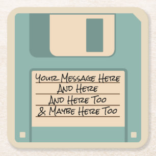 Custom Message Computer Floppy Disc Coasters