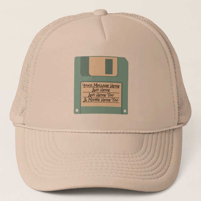 Custom Message Computer Floppy Disc Hat (Front)