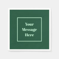 Custom Message Dark Green and Mint Green Party