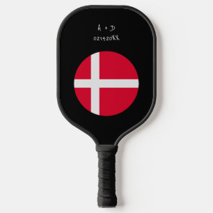 Custom Message Denmark Flag Pickleball Paddle