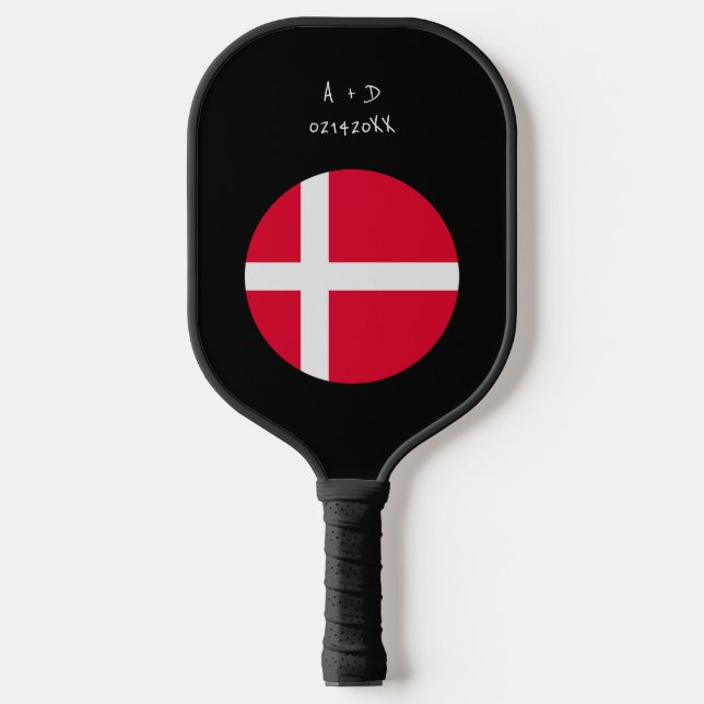 Custom Message Denmark Flag  Pickleball Paddle (Front)