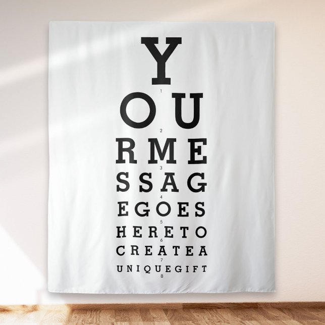 Custom Message Fun Eye Sight Test Photo Backdrop Tapestry (Custom Message Fun Eye Sight Test Photo Backdrop)