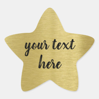 Custom Message Gold Award  Star Sticker