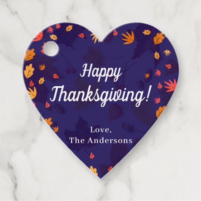 CUSTOM message Happy Thanksgiving Favour Tags (Front)