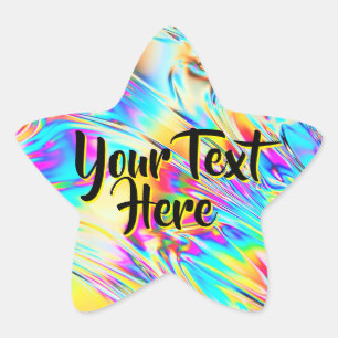 Custom Message Holographic Star   Award Texture Sticker