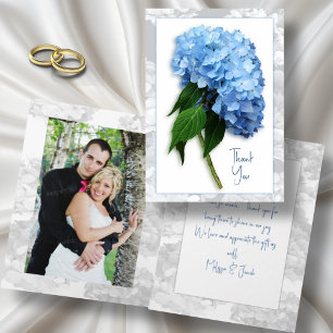 Custom Message Hydrangea Wedding Thank You Cards