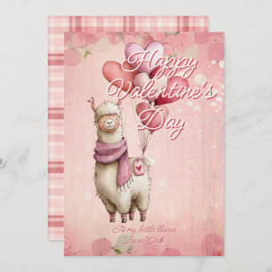 Custom Message Llama Animal Valentines Day Holiday Card
