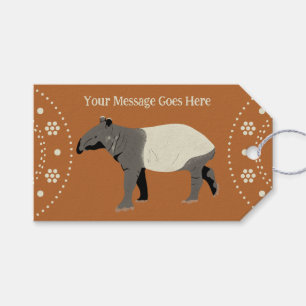 Custom Message Malayan or Asian Tapir Gift Tags