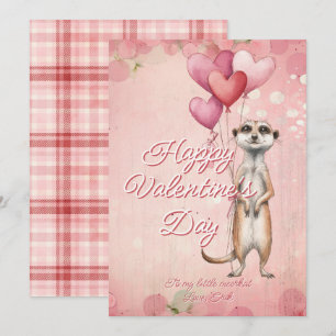 Custom Message Meerkat Animal Valentines Day Holiday Card
