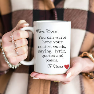 Custom Message Mug, Gift for Mum & BFF Friends Coffee Mug