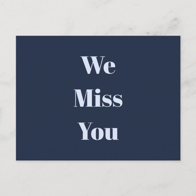Custom Message Navy Blue and Pale Sky Blue Postcard (Front)