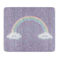 Custom Message Rainbow Arch & Fluffy White Clouds