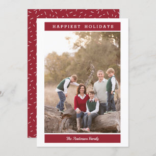 Custom Message Red Holiday Christmas photo Invitation
