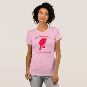 Custom Message White Pickleball Paddle Graphic T-Shirt
