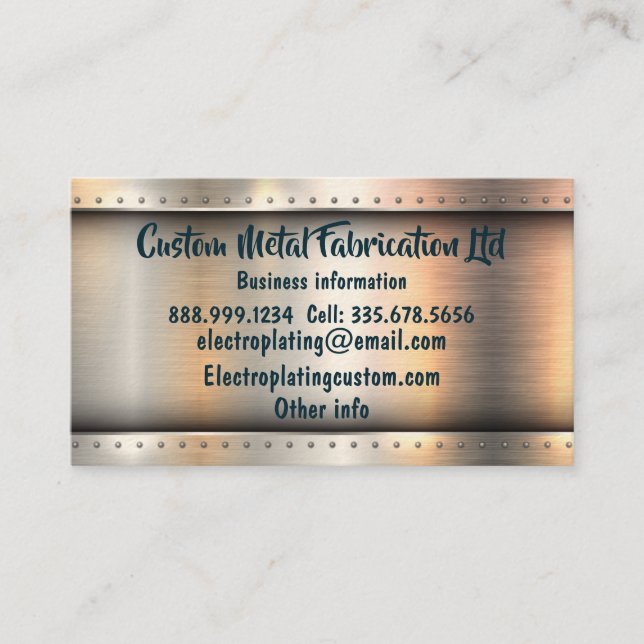 Custom Metal Fabrication.Ltd Business Card (Front)