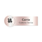 Custom Metallic Blush Pink Name Tag for Round Logo