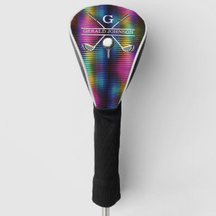 Custom Metallic Colourful Golf Monogram Design Head Cover