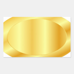 Custom Metallic Look Faux Gold Blank Template Rectangular Sticker