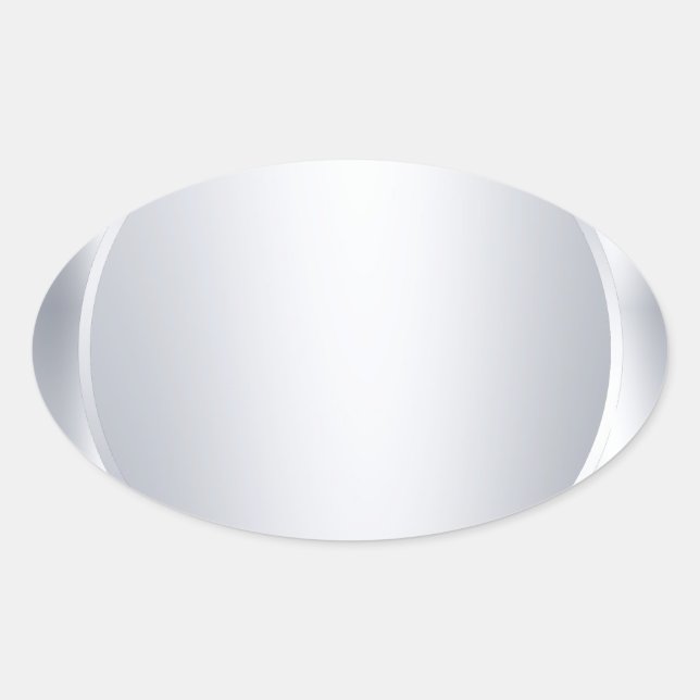 Custom Metallic Silver Look Blank Modern Template Oval Sticker (Front)