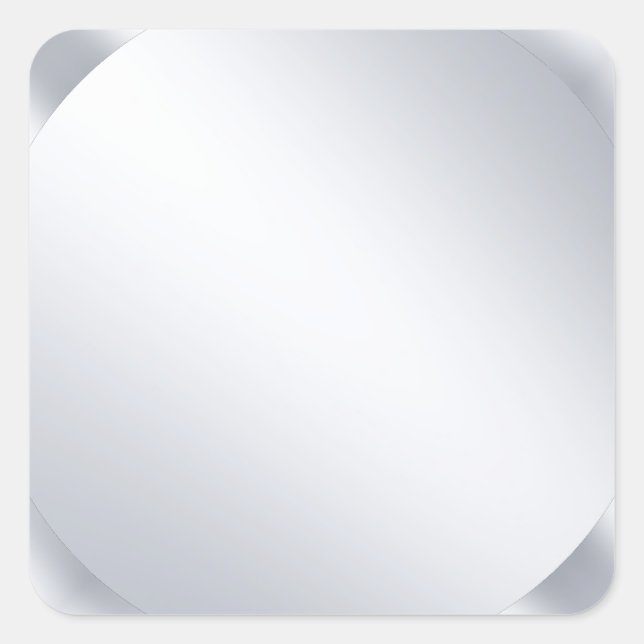 Custom Metallic Silver Look Blank Modern Template Square Sticker (Front)